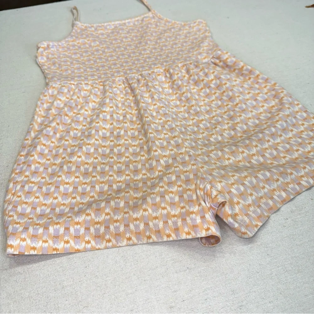 Carter’s Girls Patterned Romper - Cream and Orange - Size 10/10A